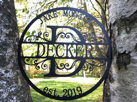 outdoor initial house metal sign|personalized outdoor metal house signs.